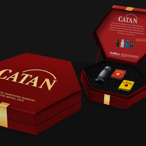 Catan Official Premium Robber & Metal Dice Set- Hematite