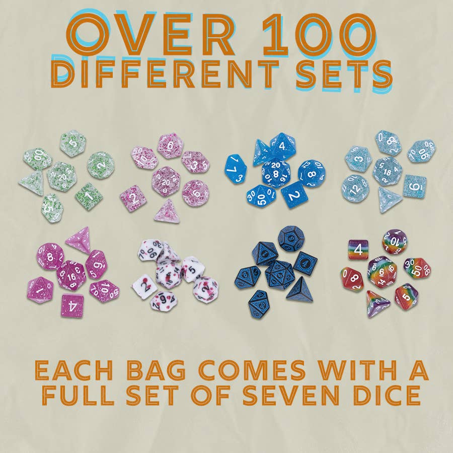 Mystery Dice - full set of 7 Polyhedral Dice