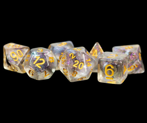 Limited Edition:  Out of Print Set of 7 Resin Dice for D&D: Unicorn Fairy Floss