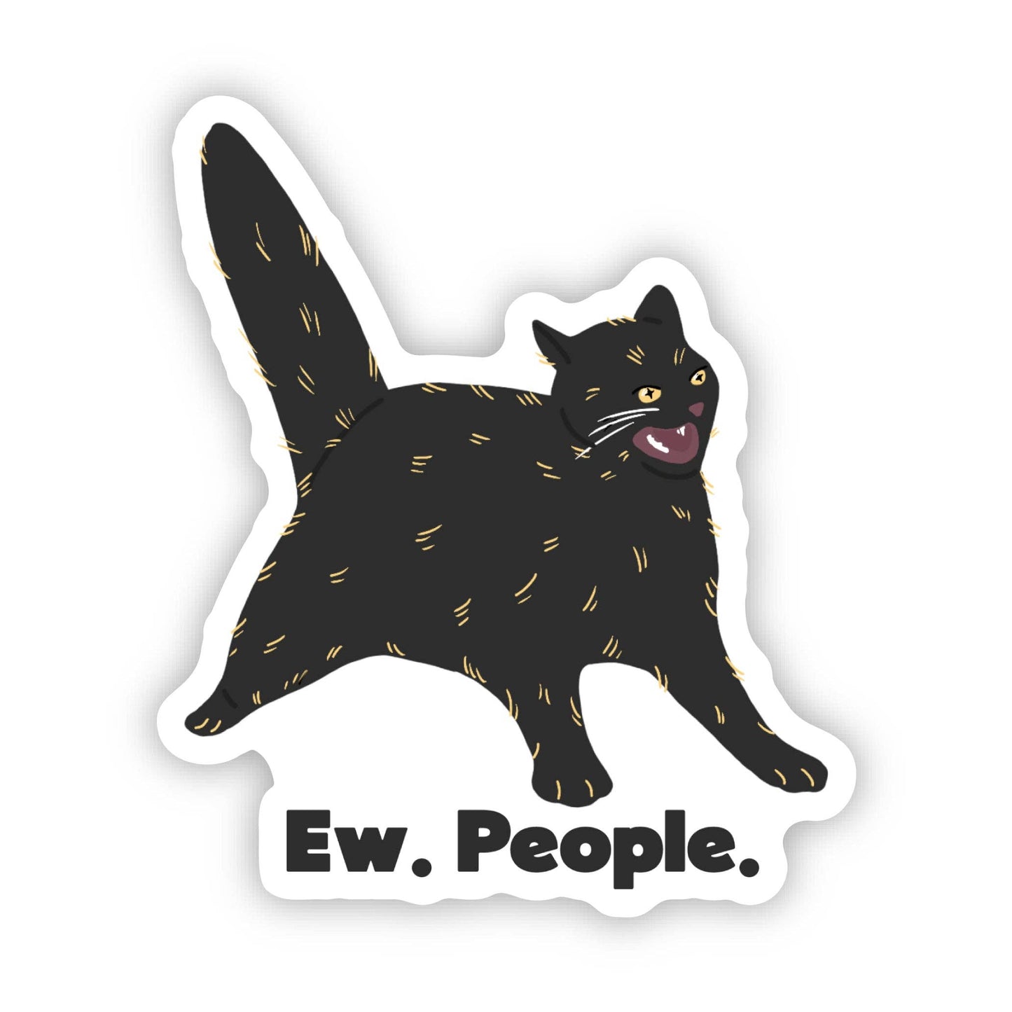 Ew People Black Cat Sticker