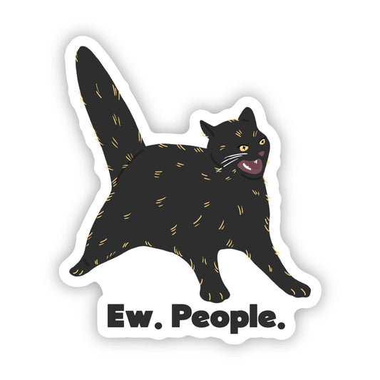 Ew People Black Cat Sticker
