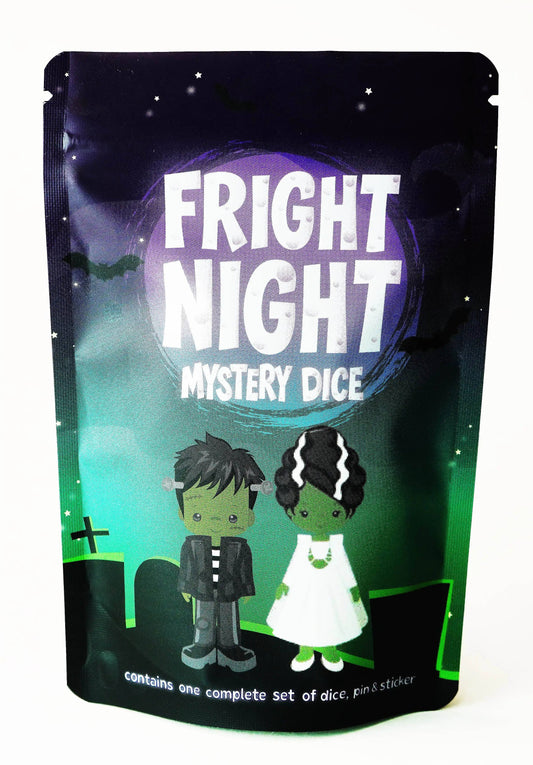 Fright Night Mystery Dice – Spooky dice, pins and stickers!
