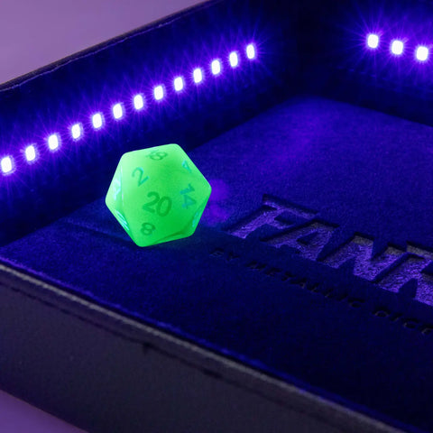 Shadow Light Blacklight Dice Tray with d20: Black