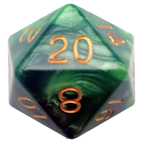 MEGA 35mm Acrylic D20's: Glow Orange