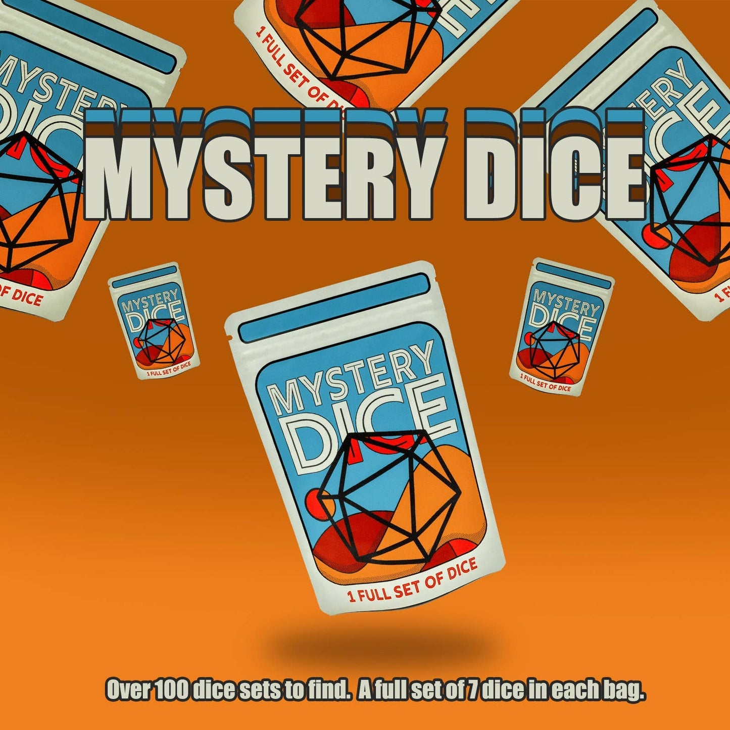 Mystery Dice - full set of 7 Polyhedral Dice