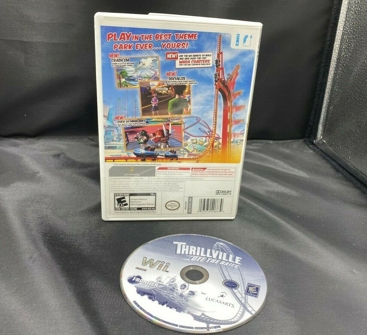 Nintendo Wii Thrillville Off the Rails and Six Flags Fun Park Clean and Tested