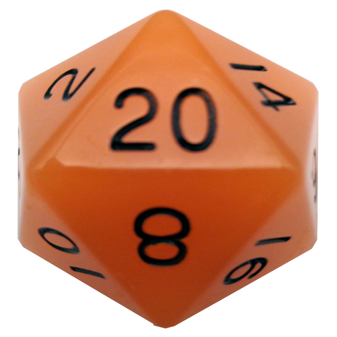 MEGA 35mm Acrylic D20's: Glow Orange