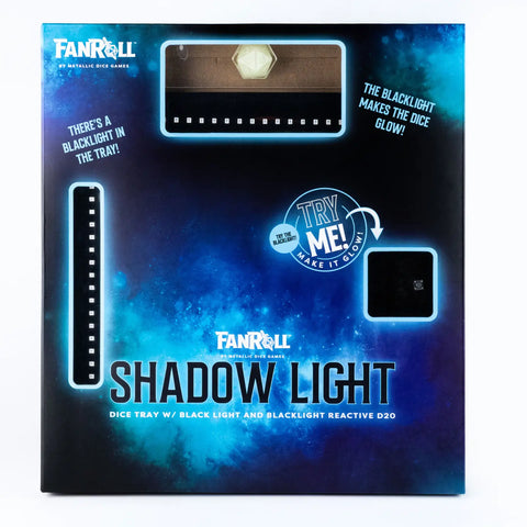 Shadow Light Blacklight Dice Tray with d20: Black