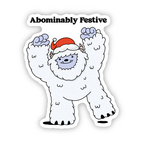 Abominably Festive Snowman Christmas Character Sticker