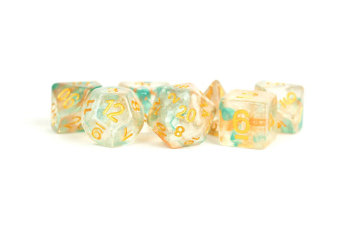 Limited Edition:  Out of Print Set of 7 Resin Dice for D&D: Unicorn Fairy Floss