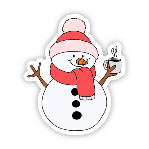 Snowman & Hot Cocoa Winter Holiday Sticker